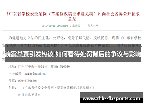 魏震禁赛引发热议 如何看待处罚背后的争议与影响